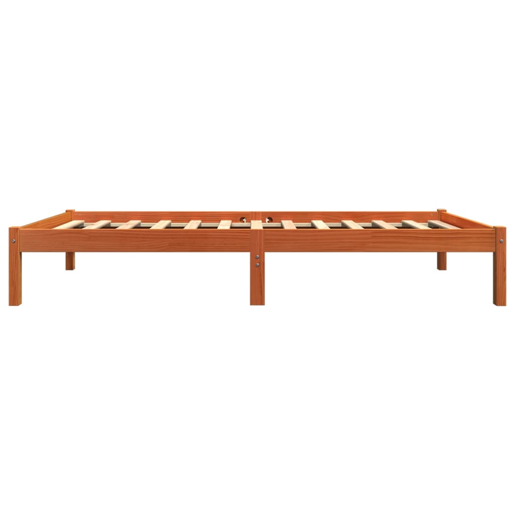 Bed Frame without Mattress Wax Brown 90x190 cm Single Solid Wood Pine